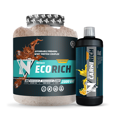 Nutrich Ecorich Whey Protein Complex 2000 Gr + Nutrich Carnirich Thermo 3000 mg 1000 ml
