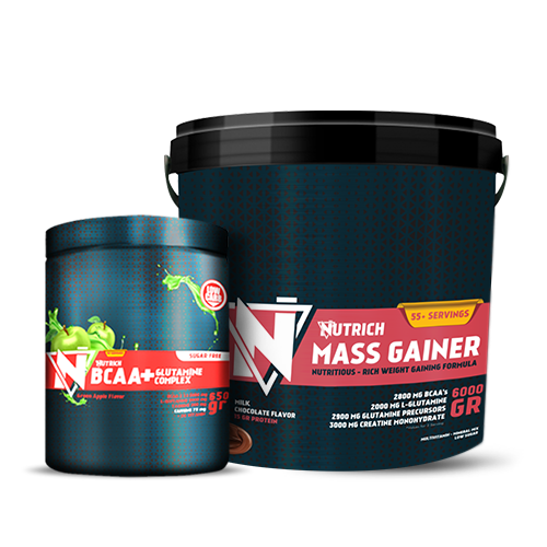 Nutrich Mass Gainer 6000 Gr + Nutrich BCAA&Glutamine Complex 650 Gr