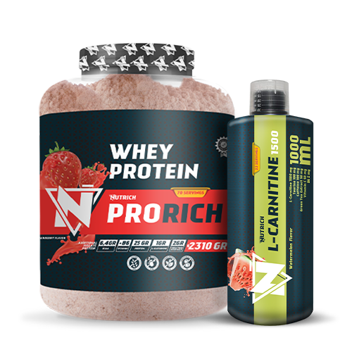 Nutrich Prorich Whey Protein 2310 Gr + Nutrich L-Carnitine 1500 mg 1000 ml
