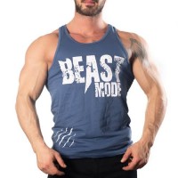 Beast Mode Tank Top Atlet Mor Beyaz