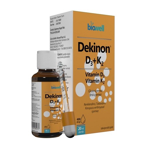 Biowell Dekinon D3 K2 1000 IU 20 Ml Damla