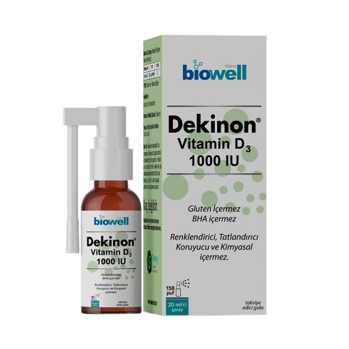 Biowell Dekinon Vitamin D3 1000 IU 20 Ml Sprey