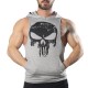 Punisher Kapüşonlu Tank Top Gri Atlet