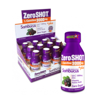 12 adet Zero Shot 60 ML 3000Mg L-Carnitine + Plus Sambucus